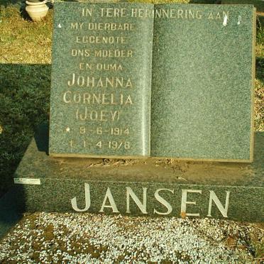 JANSEN Johanna Cornelia 1914-1978