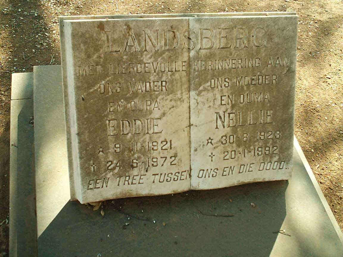 LANDSBERG Eddie 1921-1972 &amp; Nellie 1923-1992