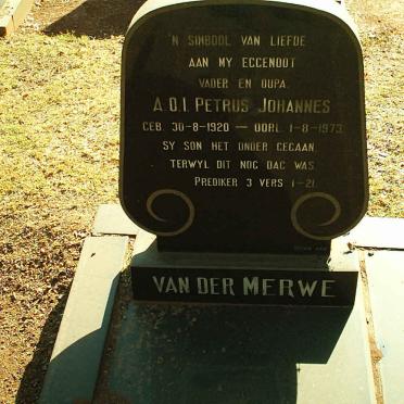 MERWE Petrus Johannes, van der 1920-1973
