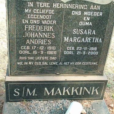 MAKKINK Frederik Johannes Andries 1910-1966 &amp; Susara Margaretha 1918-2000