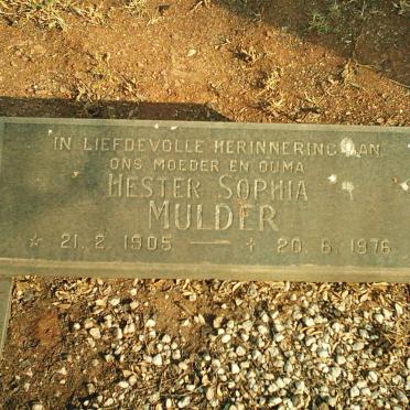 MULDER Hester Sophia 1905-1976