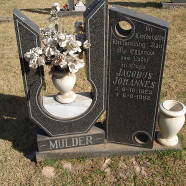MULDER Jacobus Johannes 1923-1992