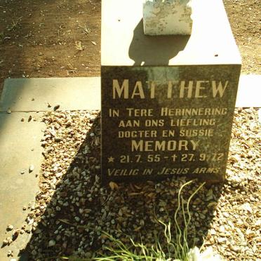 MATTHEW Memory 1955-1972