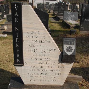 NIEKERK Theo Bence, van 1957-1980