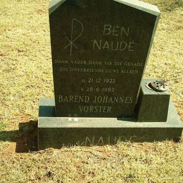 NAUDE Barend Johannes Vorster 1922-1982