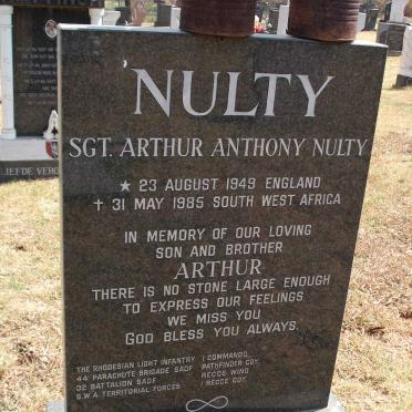 NULTY Arthur Anthony 1949-1985