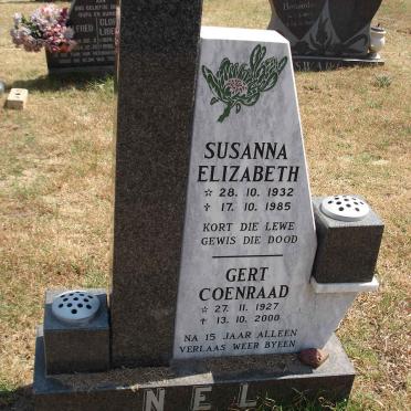 NEL Gert Coenraad 1927-2000 &amp; Susanna Elizabeth 1932-1985