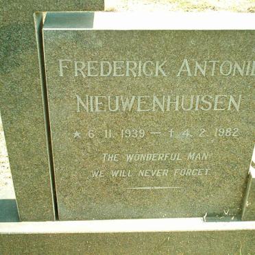NIEUWENHUISEN Frederick Antonie 1939-1982