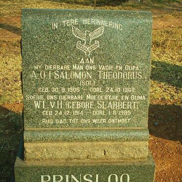 PRINSLOO Salomon Theodorus 1905-1968 &amp; W.L. v. H. SLABBERT 1914-1994