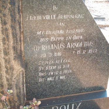 ROUX Hermanus Arnoldus, le 1916-1973