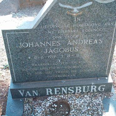 RENSBURG Johannes Andreas Jacobus, van 1919-1973