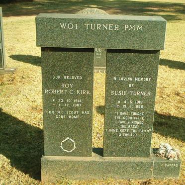 TURNER Roy Robert C. Kirk 1914-1987 &amp; Susie 1919-1996