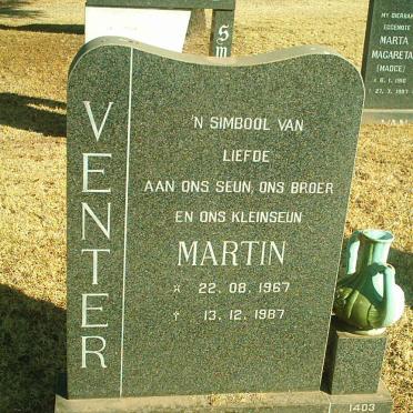 VENTER Martin 1967-1987