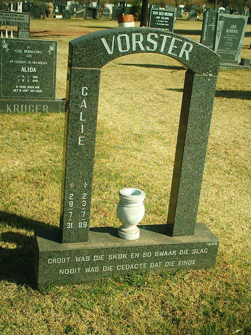 VORSTER Calie 1931-1989