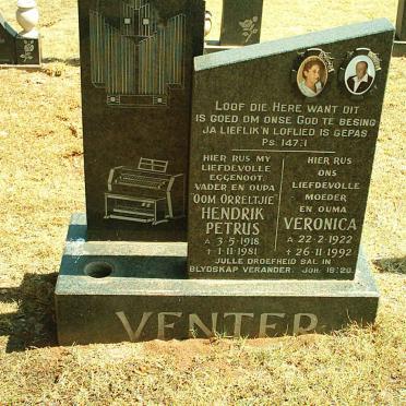 VENTER Hendrik Petrus 1918-1981 &amp; Veronica 1922-1992