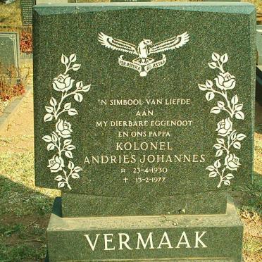 VERMAAK Andries Johannes 1930-1977
