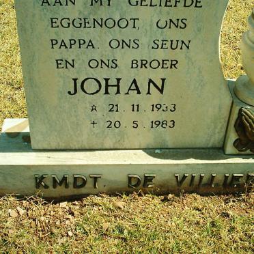 VILLIERS Johan, de 1933-1983