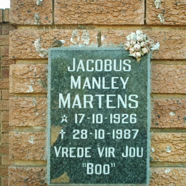 MARTENS Jacobus Manley 1926-1987