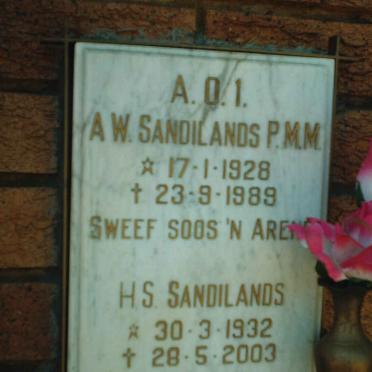 SANDILANDS A.W. 1928-1989 &amp; H.S. 1932-2003