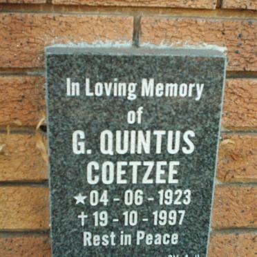 COETZEE G.Quintus 1923-1997