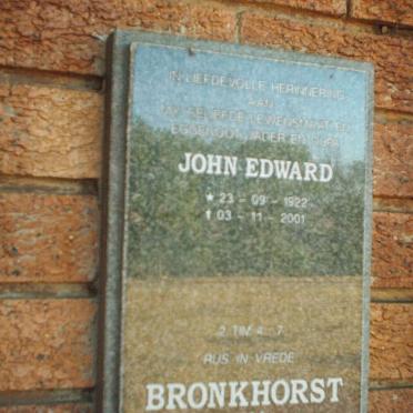 BRONKHORST John Edward 1922-2001