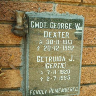 DEXTER George W. 1913-1992 &amp; Getruida J. 1920-1995