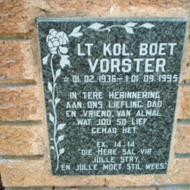 VORSTER Boet 1936-1995