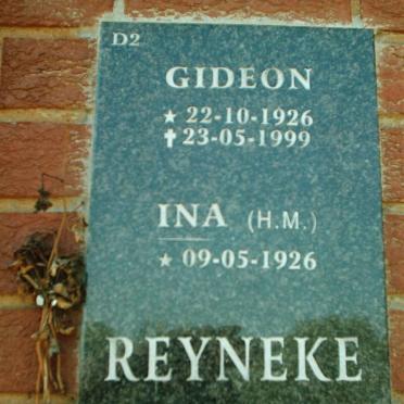 REYNEKE Gideon 1926-1999 &amp; H.M. 1926-