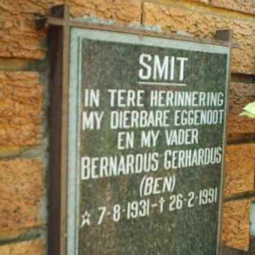 SMIT Bernardus Gerhardus 1931-1991