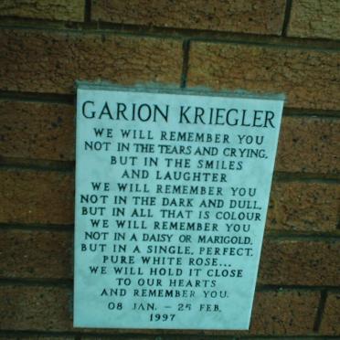 KRIEGLER Garion 1997-1997