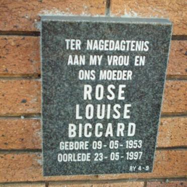 BICCARD Rose Louise 1953-1997