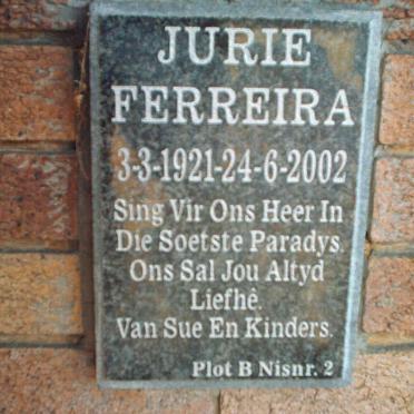 FERREIRA Jurie 1921-2002