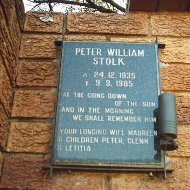 STOLK Peter William 1935-1985