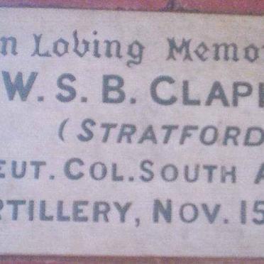 CLAPHAM W.S.B. -1943