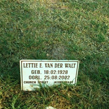 WALT Lettie E., van der 1928-2002