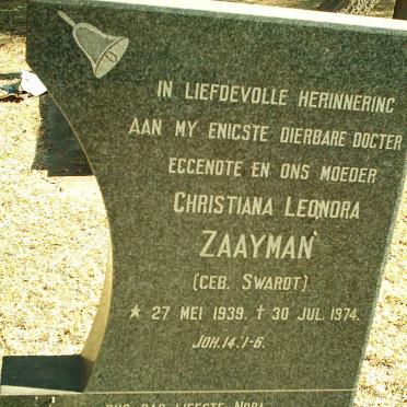 ZAAYMAN Christina Leonora nee SWARDT 1939-1974