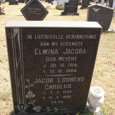 ? Jacob Lourens Carolus 1922-1985 &amp; Elwina Jacoba MEYER 1914-1984