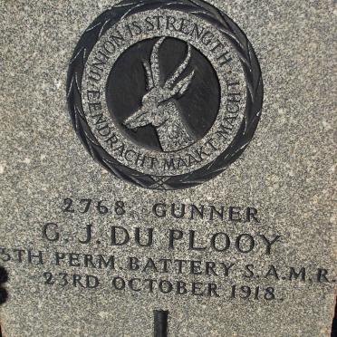PLOOY G. J., du -1918