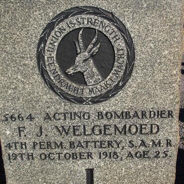 WELGEMOED F.J. -1918