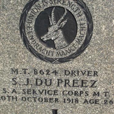 PREEZ S.J., du -1918
