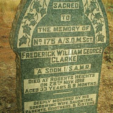 CLARKE Frederick William George -1919