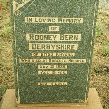 DERBYSHIRE Rodney Bern -1936