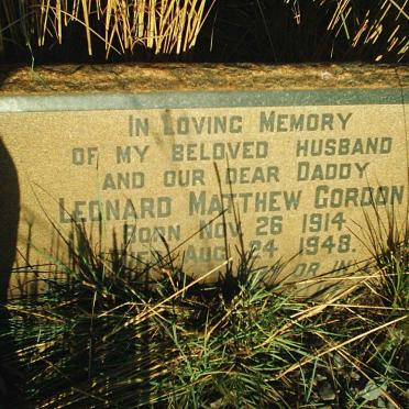 GORDON Leonard Matthew 1914-1948