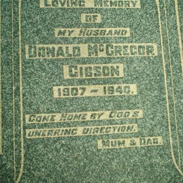 GIBSON Donald McGregor 1907-1940