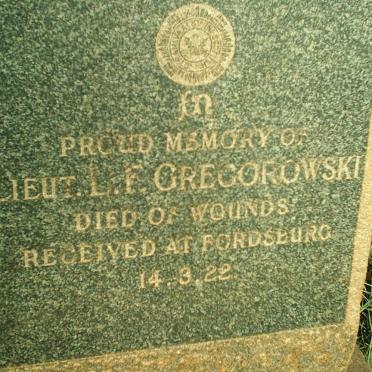 GREGOROWSKI L.F. -1922