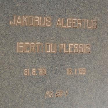 PLESSIS Jakobus Albertus, du 1935-1963