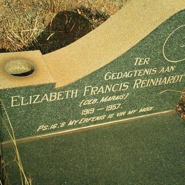 REINHARDT Elizabeth Francis nee MARAIS 1919-1957