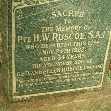 RUSCOE H.W. -1922