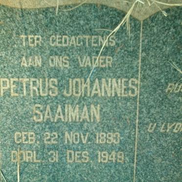 SAAIMAN Petrus Johannes 1893-1949