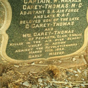 THOMAS W. Warren, Carey -1922